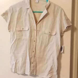 Old Navy XS Khaki Colored Button Up Top